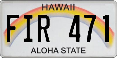 HI license plate FIR471