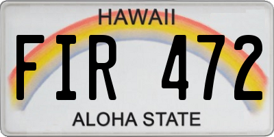 HI license plate FIR472