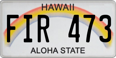 HI license plate FIR473
