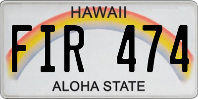 HI license plate FIR474