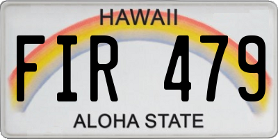 HI license plate FIR479