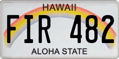 HI license plate FIR482