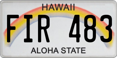 HI license plate FIR483