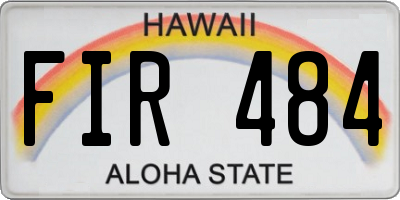 HI license plate FIR484