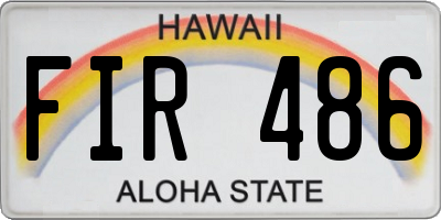 HI license plate FIR486