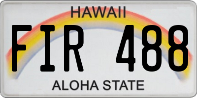 HI license plate FIR488