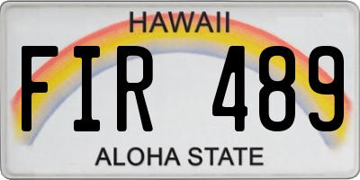 HI license plate FIR489