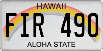 HI license plate FIR490