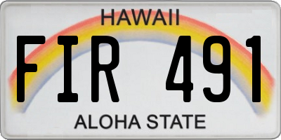 HI license plate FIR491