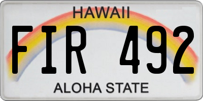 HI license plate FIR492