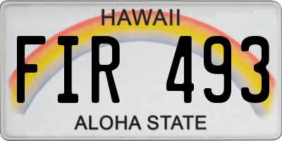 HI license plate FIR493