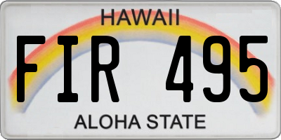 HI license plate FIR495