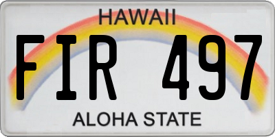 HI license plate FIR497
