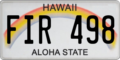 HI license plate FIR498