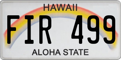 HI license plate FIR499