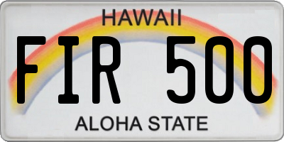 HI license plate FIR500