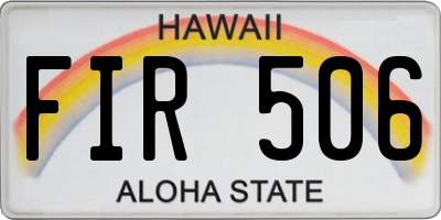 HI license plate FIR506