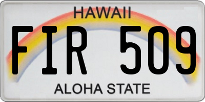 HI license plate FIR509