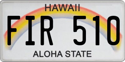 HI license plate FIR510