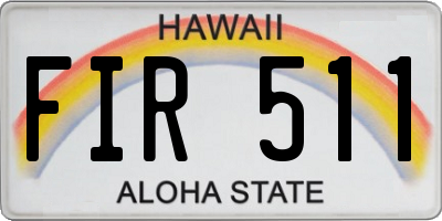 HI license plate FIR511
