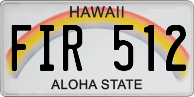 HI license plate FIR512