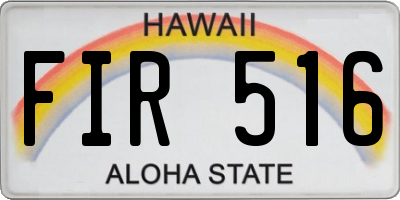 HI license plate FIR516
