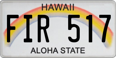 HI license plate FIR517