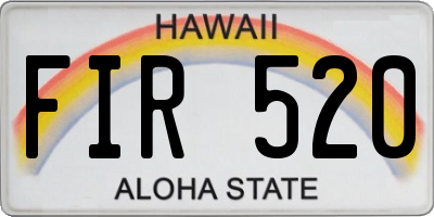 HI license plate FIR520