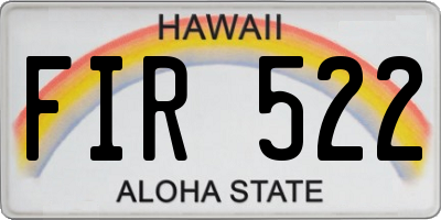 HI license plate FIR522