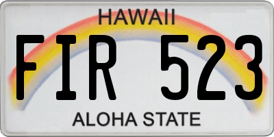HI license plate FIR523