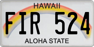 HI license plate FIR524