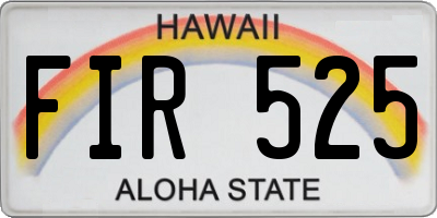 HI license plate FIR525
