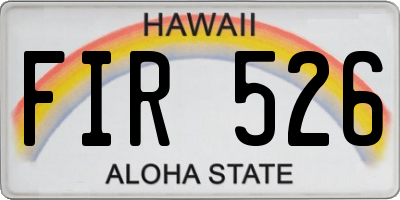 HI license plate FIR526