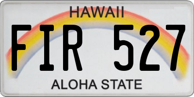 HI license plate FIR527