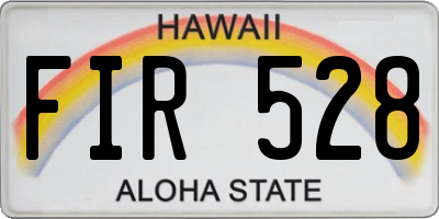 HI license plate FIR528