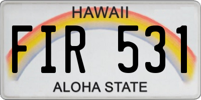 HI license plate FIR531