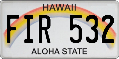 HI license plate FIR532