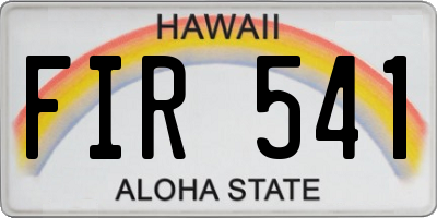 HI license plate FIR541