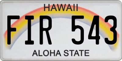 HI license plate FIR543
