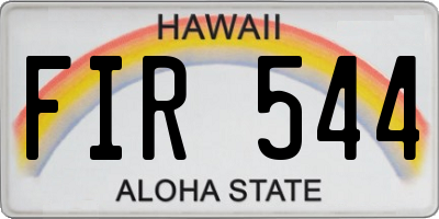 HI license plate FIR544