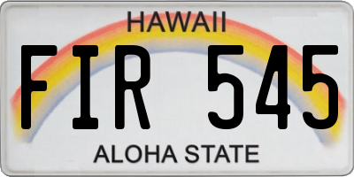 HI license plate FIR545