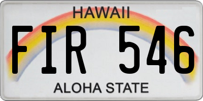 HI license plate FIR546