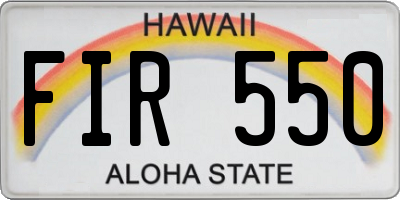 HI license plate FIR550
