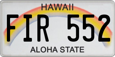 HI license plate FIR552