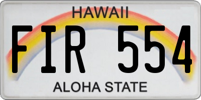 HI license plate FIR554