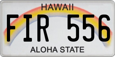 HI license plate FIR556