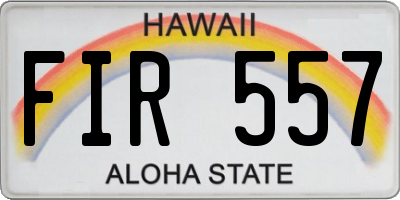 HI license plate FIR557