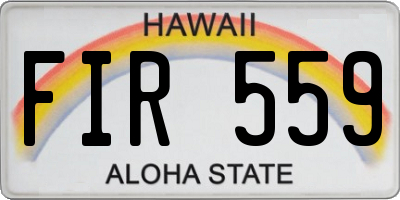 HI license plate FIR559