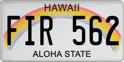 HI license plate FIR562