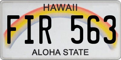 HI license plate FIR563